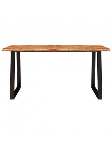 Tavolo da Pranzo Bordi Vivi 160x80x75 cm Legno Massello Acacia