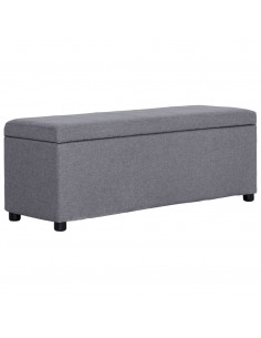 Panca con Vano Portaoggetti 116 cm Grigio Chiaro in Poliestere 2