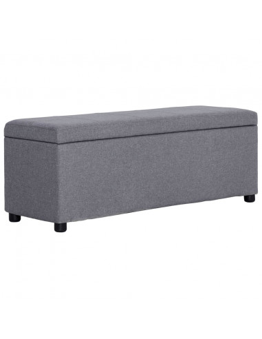 Panca con Vano Portaoggetti 116 cm Grigio Chiaro in Poliestere