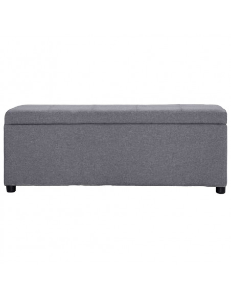 Panca con Vano Portaoggetti 116 cm Grigio Chiaro in Poliestere