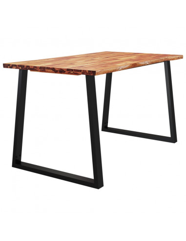 Tavolo da Pranzo Bordi Vivi 140x80x75 cm Legno Massello Acacia