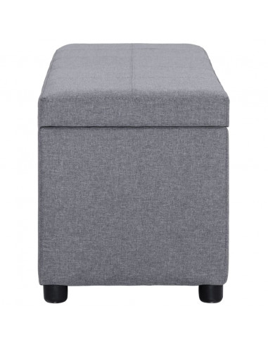 Panca con Vano Portaoggetti 116 cm Grigio Chiaro in Poliestere