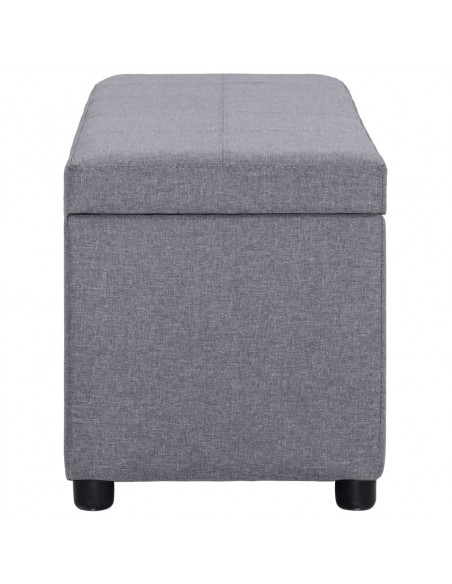 Panca con Vano Portaoggetti 116 cm Grigio Chiaro in Poliestere