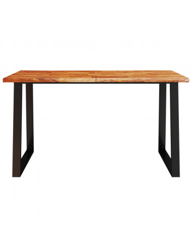 Tavolo da Pranzo Bordi Vivi 140x80x75 cm Legno Massello Acacia