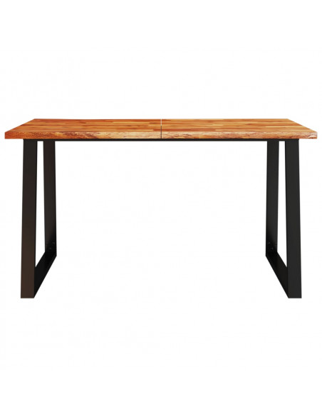 Tavolo da Pranzo Bordi Vivi 140x80x75 cm Legno Massello Acacia