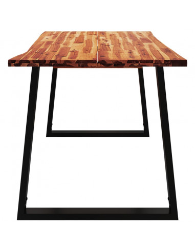 Tavolo da Pranzo Bordi Vivi 140x80x75 cm Legno Massello Acacia