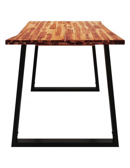 Tavolo da Pranzo Bordi Vivi 140x80x75 cm Legno Massello Acacia