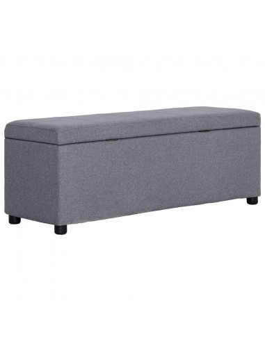 Panca con Vano Portaoggetti 116 cm Grigio Chiaro in Poliestere