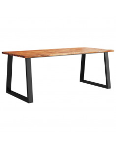 Tavolo da Pranzo Bordi Vivi 200x90x75 cm Legno Massello Acacia 2