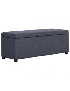 Panca con Vano Portaoggetti 116 cm Grigio Scuro in Poliestere 2