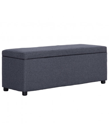 Panca con Vano Portaoggetti 116 cm Grigio Scuro in Poliestere