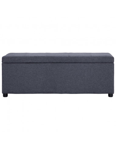 Panca con Vano Portaoggetti 116 cm Grigio Scuro in Poliestere