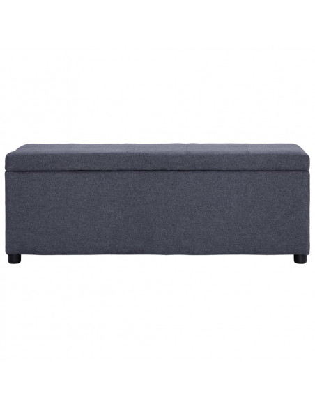 Panca con Vano Portaoggetti 116 cm Grigio Scuro in Poliestere