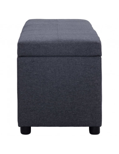 Panca con Vano Portaoggetti 116 cm Grigio Scuro in Poliestere
