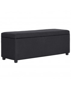 Panca con Vano Portaoggetti 116 cm Nera in Poliestere 2