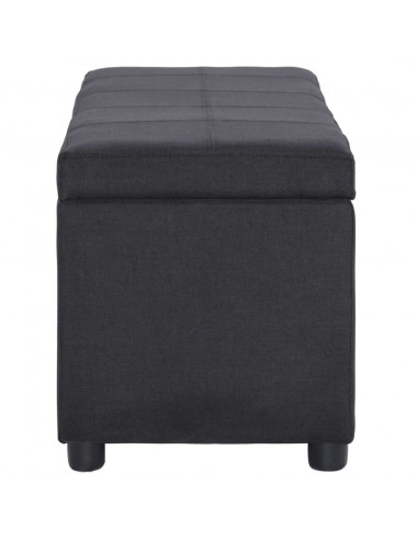 Panca con Vano Portaoggetti 116 cm Nera in Poliestere