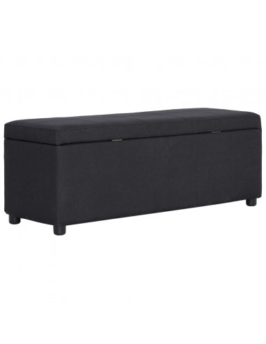 Panca con Vano Portaoggetti 116 cm Nera in Poliestere