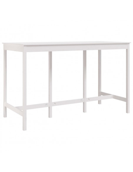 Tavolo da Bar Bianco 180x80x110 cm in Legno Massello di Pino