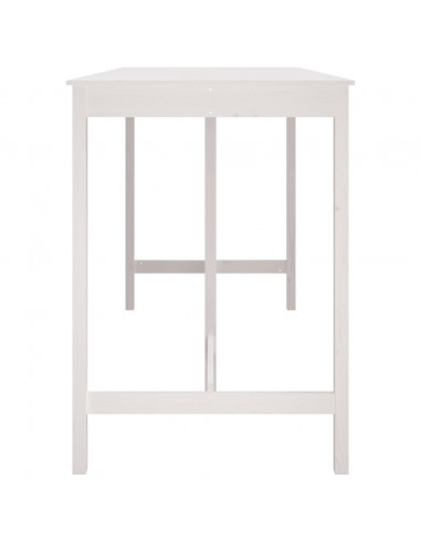 Tavolo da Bar Bianco 180x80x110 cm in Legno Massello di Pino