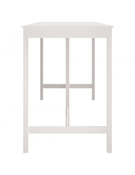 Tavolo da Bar Bianco 180x80x110 cm in Legno Massello di Pino