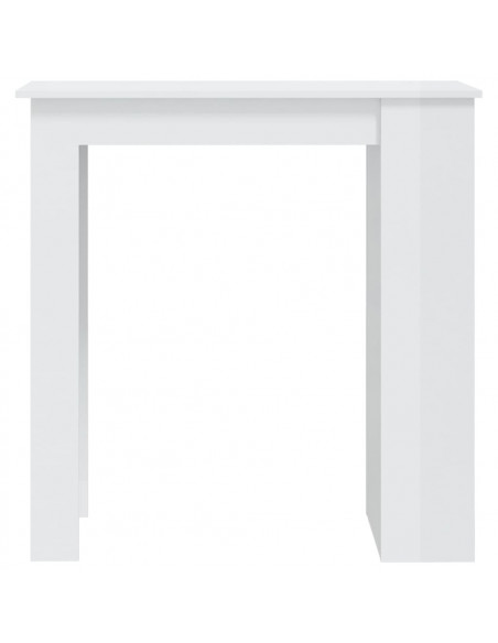 Tavolo da Bar con Portaoggetti Bianco Lucido 102x50x103,5 cm