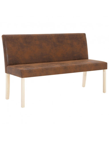Panca 139,5 cm Marrone in Pelle Scamosciata Artificiale