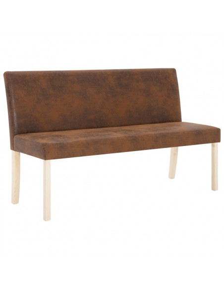 Panca 139,5 cm Marrone in Pelle Scamosciata Artificiale