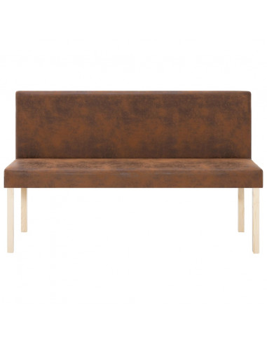 Panca 139,5 cm Marrone in Pelle Scamosciata Artificiale