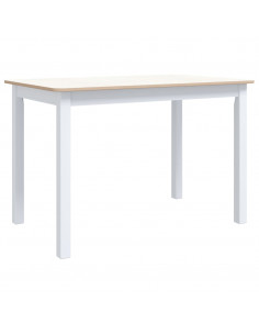 Tavolo da Pranzo Bianco Marrone 114x71x75cm Massello di Hevea 2