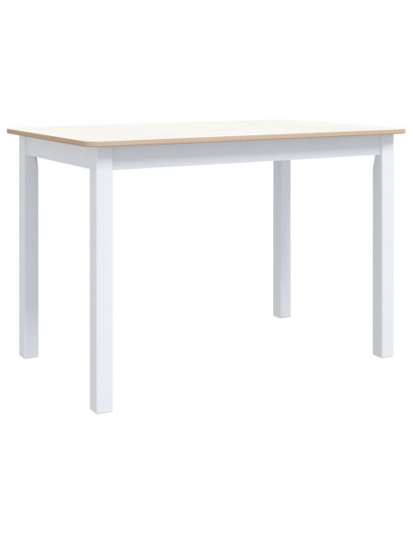Tavolo da Pranzo Bianco Marrone 114x71x75cm Massello di Hevea