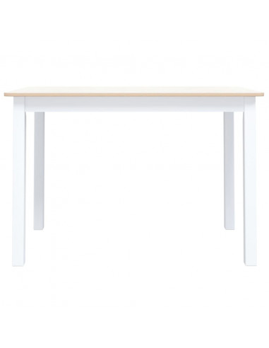 Tavolo da Pranzo Bianco Marrone 114x71x75cm Massello di Hevea