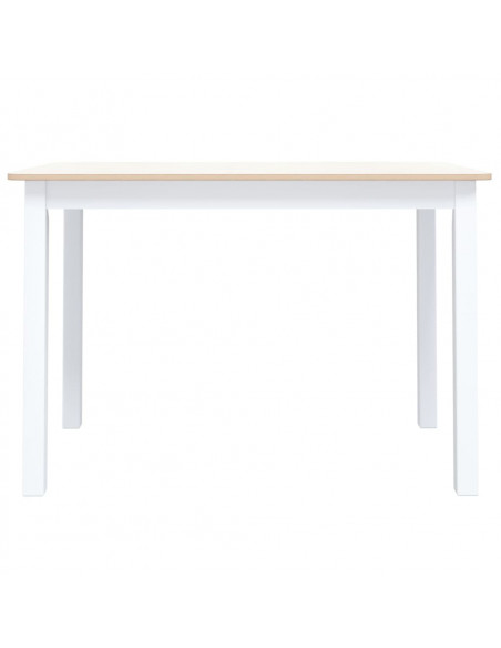 Tavolo da Pranzo Bianco Marrone 114x71x75cm Massello di Hevea
