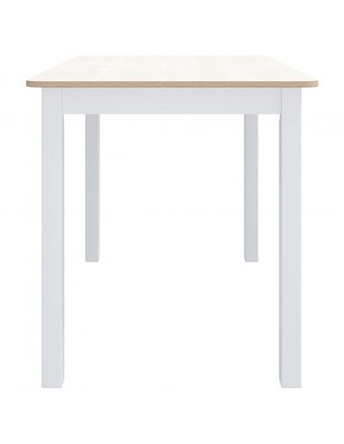 Tavolo da Pranzo Bianco Marrone 114x71x75cm Massello di Hevea