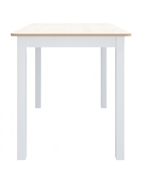 Tavolo da Pranzo Bianco Marrone 114x71x75cm Massello di Hevea