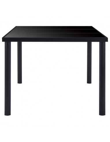Tavolo da Pranzo Nero 160x80x75 cm in Vetro Temperato