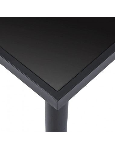Tavolo da Pranzo Nero 160x80x75 cm in Vetro Temperato