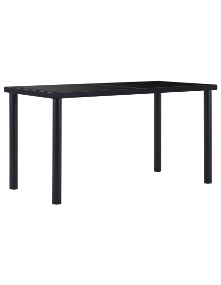 Tavolo da Pranzo Nero 140x70x75 cm in Vetro Temperato