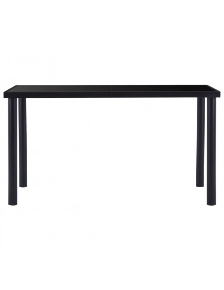 Tavolo da Pranzo Nero 140x70x75 cm in Vetro Temperato