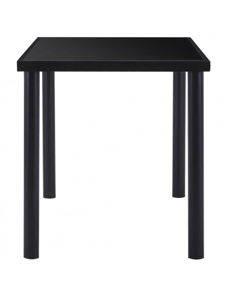 Tavolo da Pranzo Nero 140x70x75 cm in Vetro Temperato