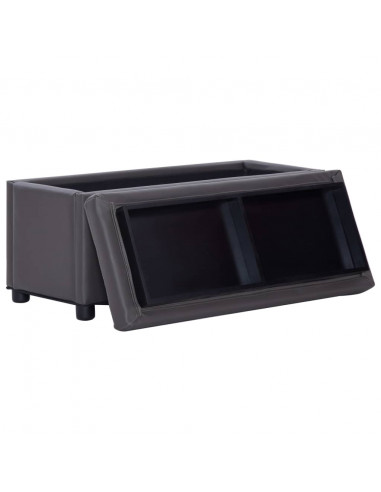 Cassapanca 87,5 cm Grigia in Similpelle