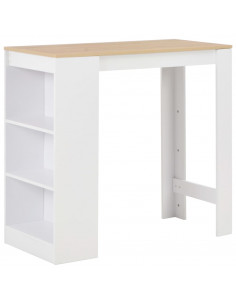 Tavolo da Bar con Ripiano Bianco 110x50x103 cm 2