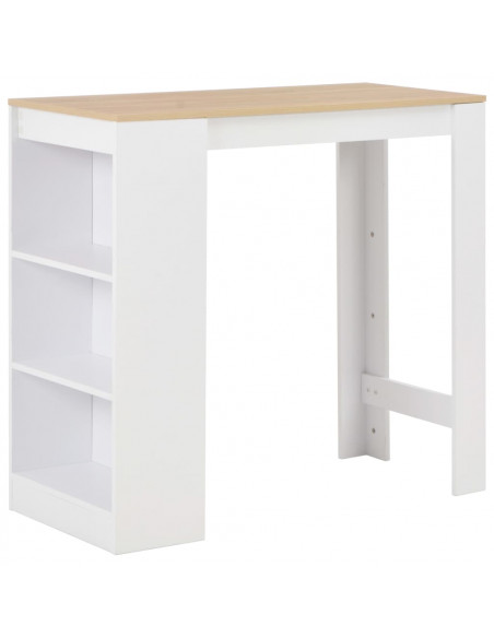 Tavolo da Bar con Ripiano Bianco 110x50x103 cm