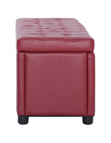 Cassapanca 87,5 cm Rosso Vino in Similpelle