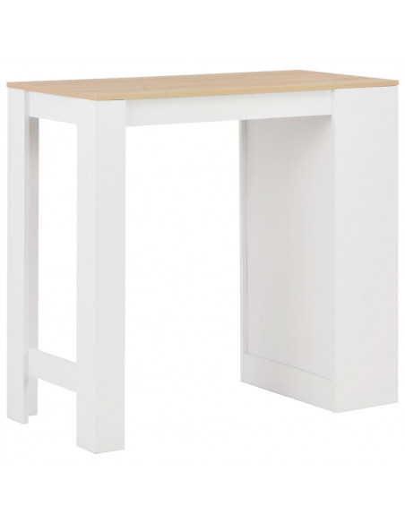 Tavolo da Bar con Ripiano Bianco 110x50x103 cm