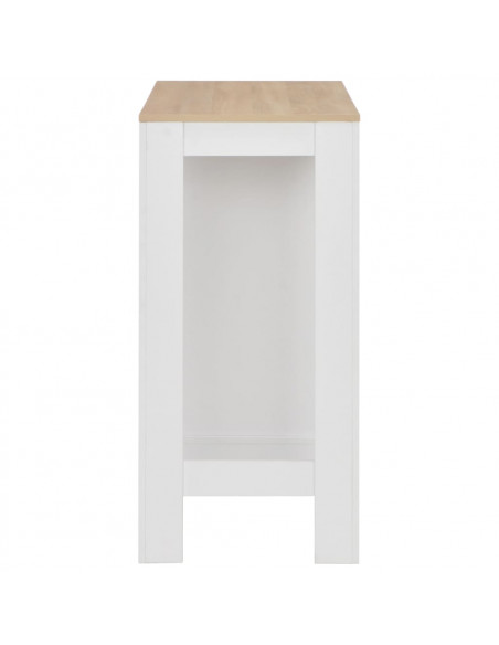 Tavolo da Bar con Ripiano Bianco 110x50x103 cm
