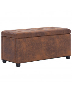 Cassapanca 87,5 cm Marrone in Similpelle Scamosciata 2