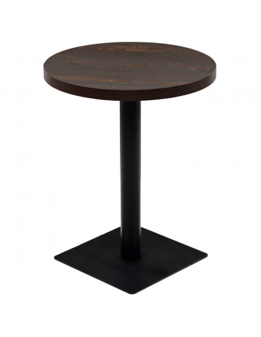 Tavolo Bistrot in MDF e Acciaio Rotondo 60x75 cm Cenere Scura