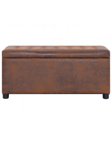 Cassapanca 87,5 cm Marrone in Similpelle Scamosciata
