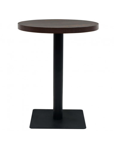 Tavolo Bistrot in MDF e Acciaio Rotondo 60x75 cm Cenere Scura