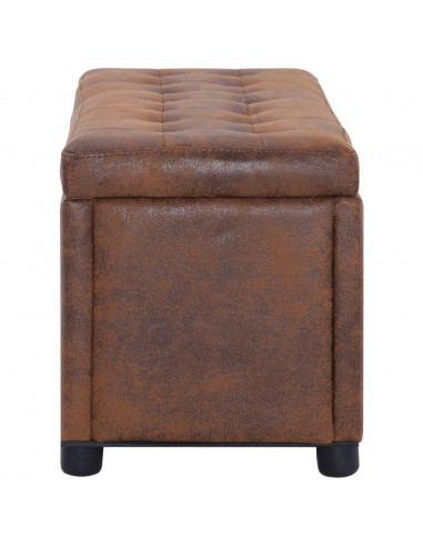 Cassapanca 87,5 cm Marrone in Similpelle Scamosciata